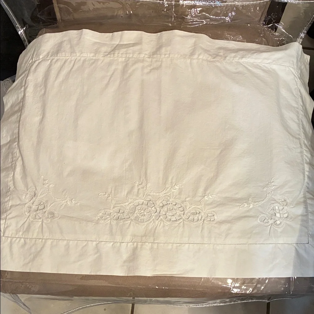 Embroidered White Pillowcase